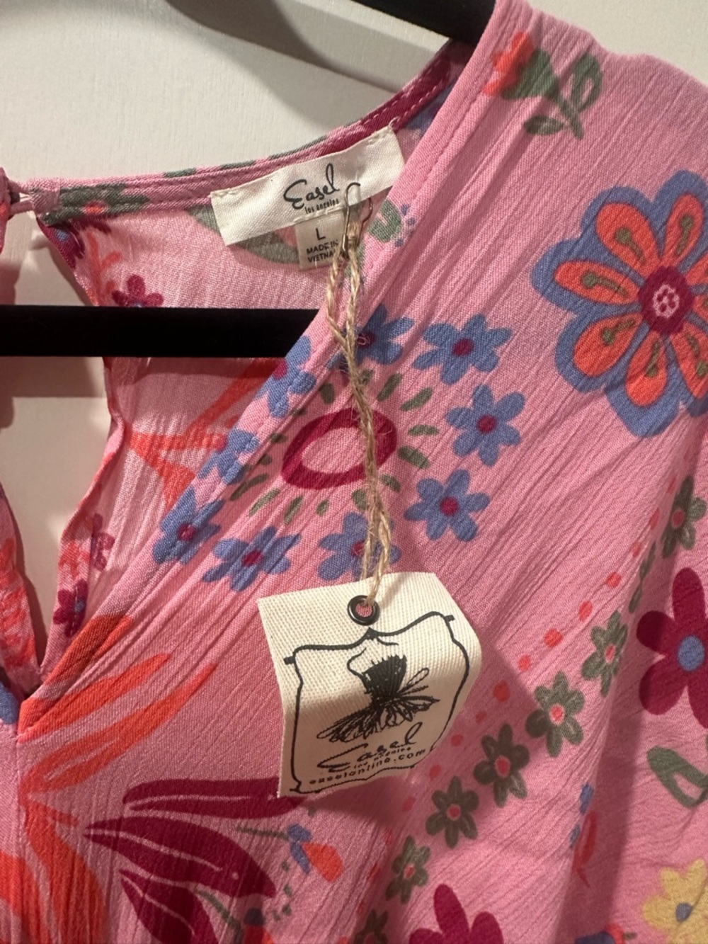 easel Lg Pink Floral Maxi Dress - Picture 6 of 11